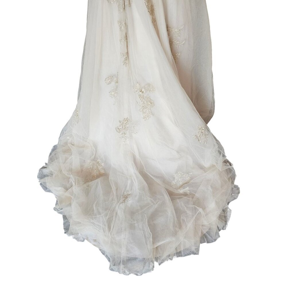 Champagne/Gold Embroidered High/Low Wedding Gown - Private Label by G - Picture 11 of 11